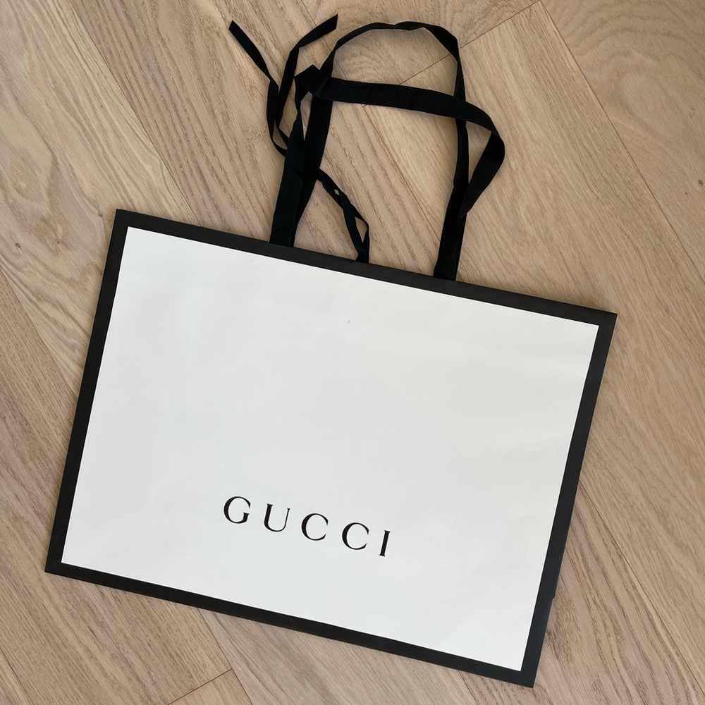 Gucci large purse paper bag